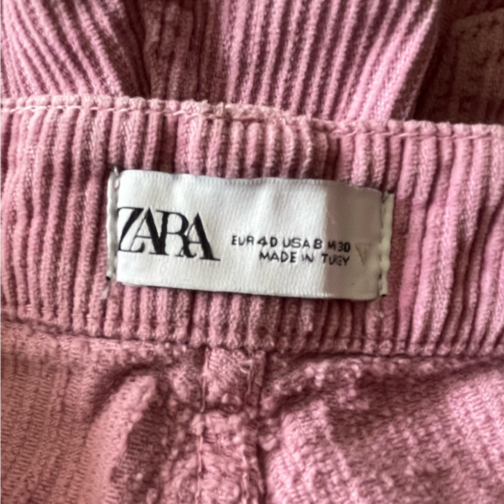 Zara women’s wide whale pink cords, wide leg